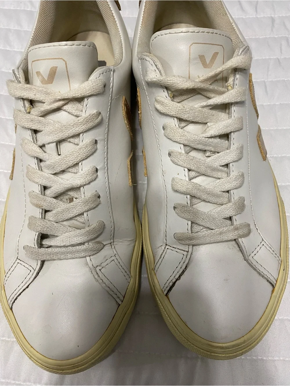 Veja Esplar White Leather Sneakers Women’s Size 8